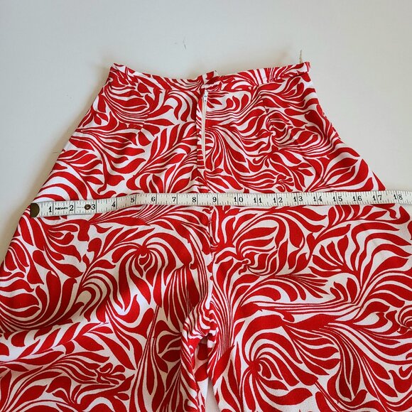 Vintage 60s high waisted red and white wide leg pants size XXS. 1960s mod pants. - Picture 8 of 10